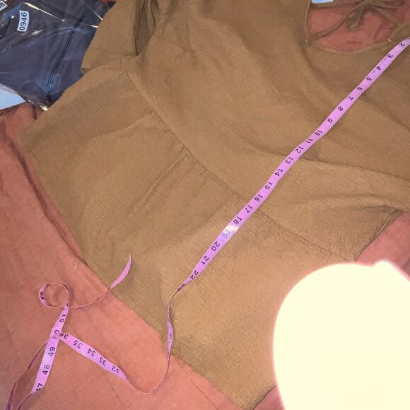 Madewell Womens Mustard Yellow Textured Long Sleeve Tunic Top By Wanderer 1X - Picture 8 of 10